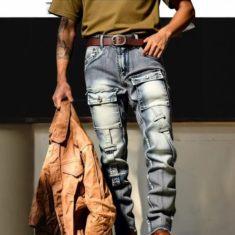 メンズ ダメージ加工 ウォッシュ加工 ハイストリート ストリ - Streetwear Brand America のレビューと価格