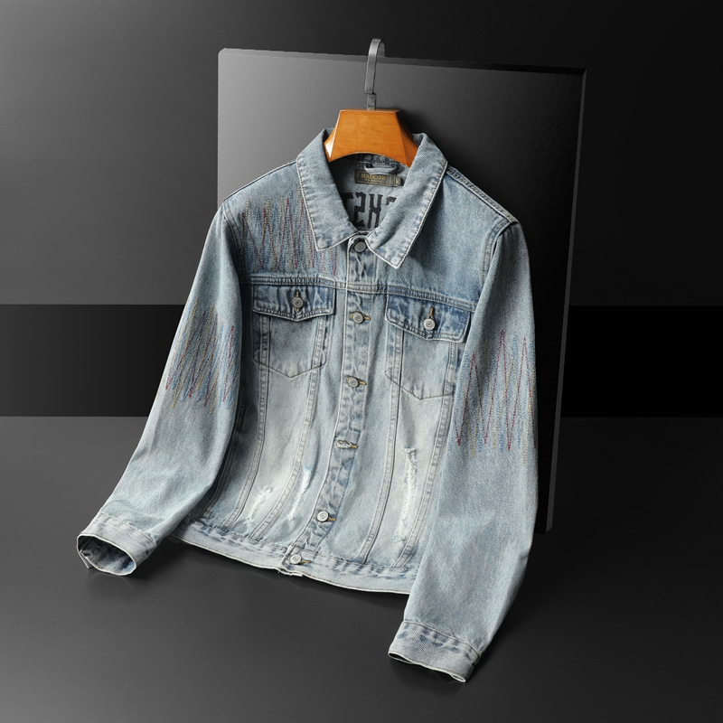 メンズヴィンテージウォッシュドデニムジャケット,ハイエンドバ - Streetwear Brand Denim のレビューと価格