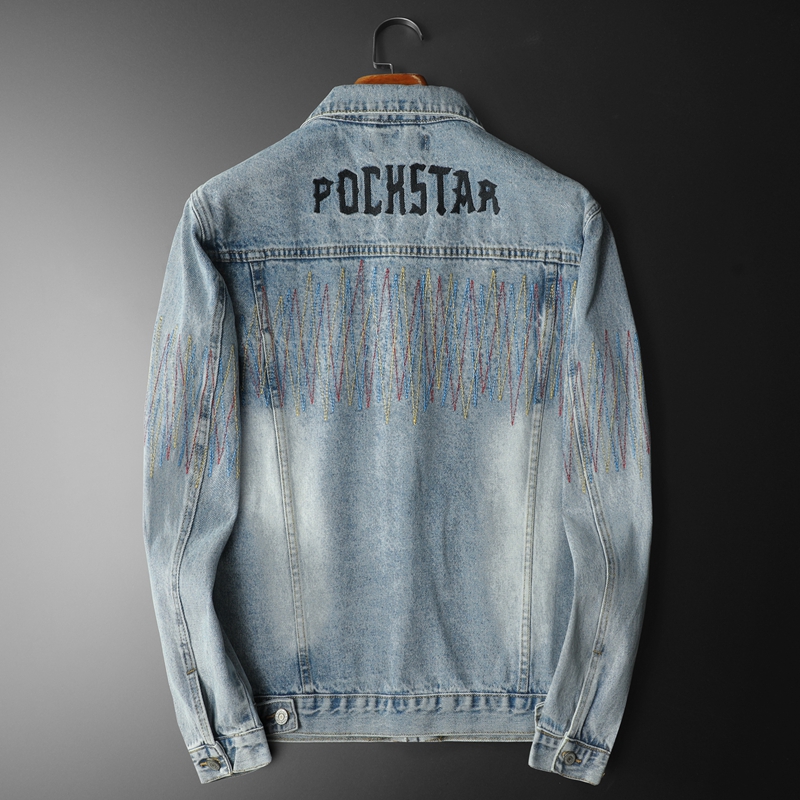 メンズヴィンテージウォッシュドデニムジャケット,ハイエンドバ - Streetwear Brand Denim のレビューと価格
