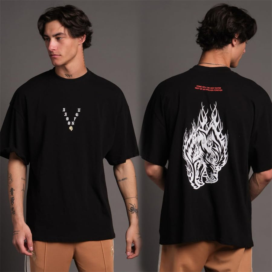 クラシックロゴ フレイムウルフヘッド ジム フィットネス ス - Streetwear Gym Brand のレビューと価格