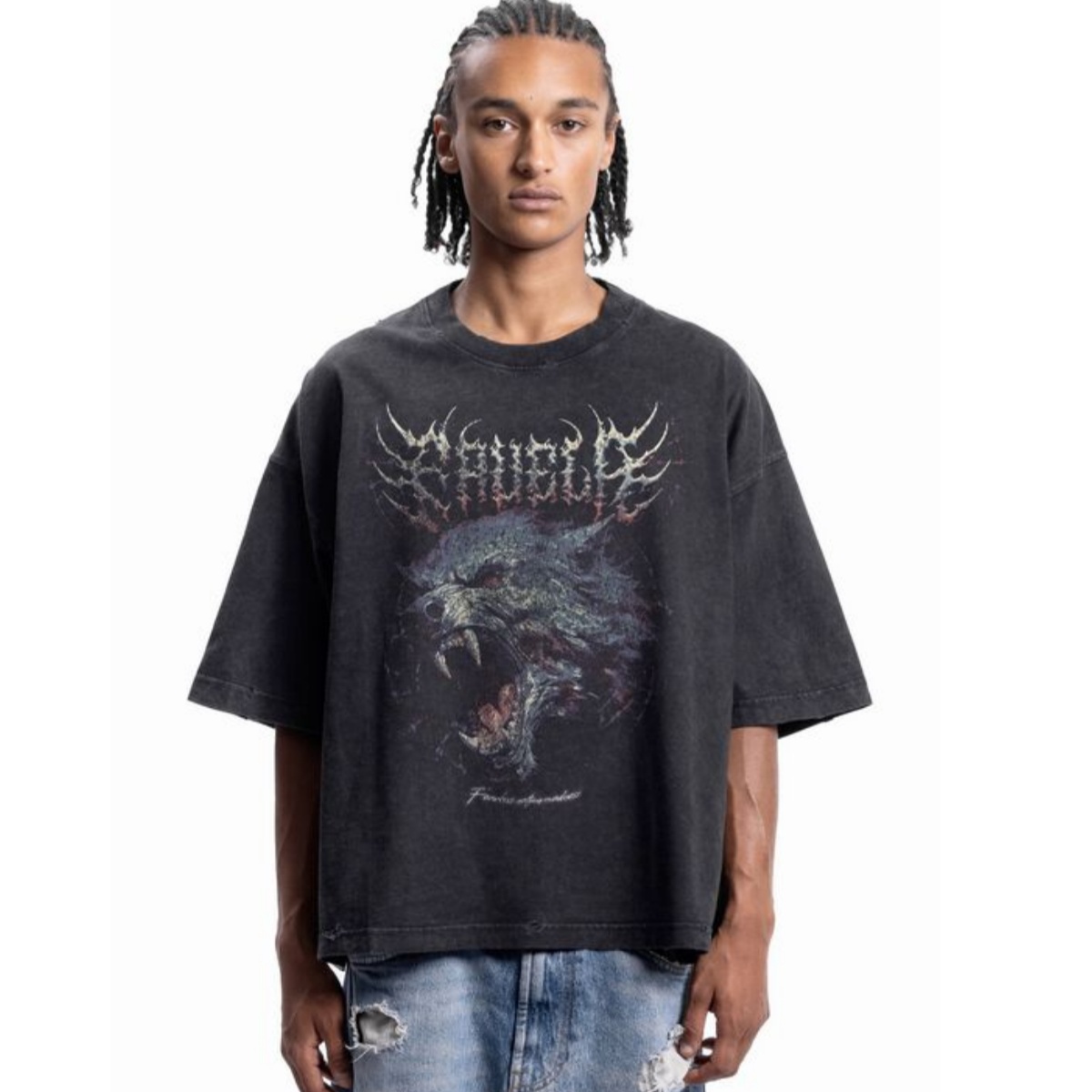 ゴートメタルフォントストリートトレンディブランド Tシャツコ - Streetwear Brand Font のレビューと価格