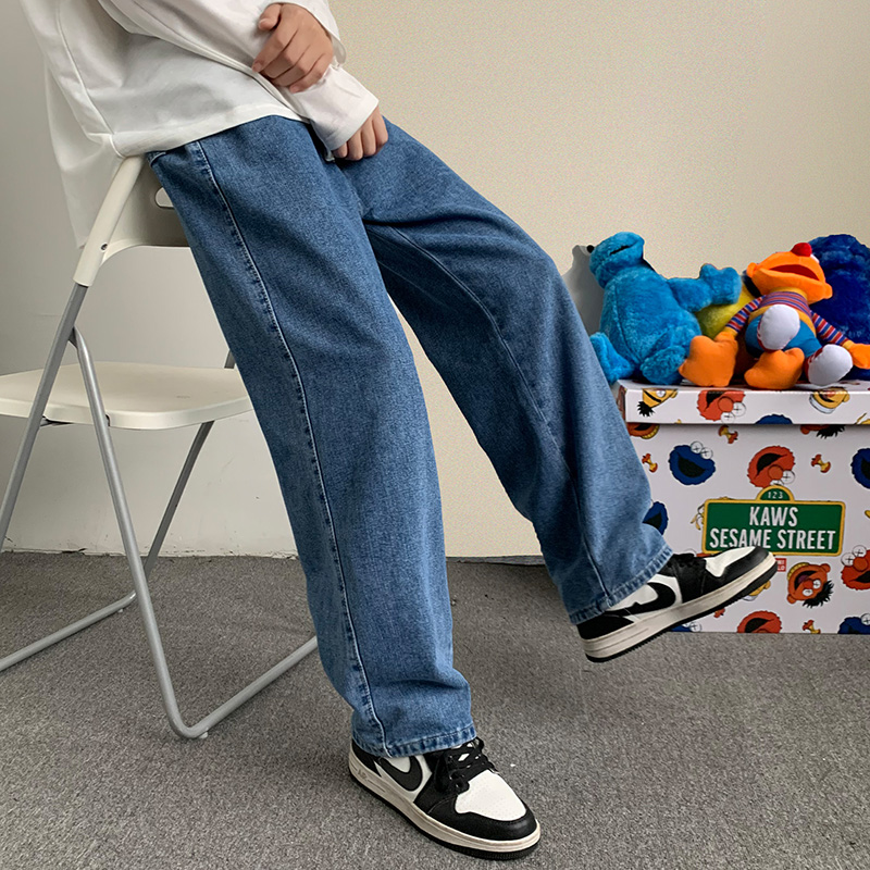 新しいストリートだぶだぶのジーンズ男性韓国のファッションルー - Streetwear Brand Denim のレビューと価格
